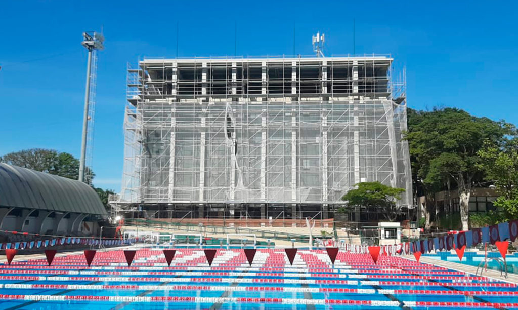 Andaime Multidirecional Urbe utilizado em Reforma do Clube Paulistano