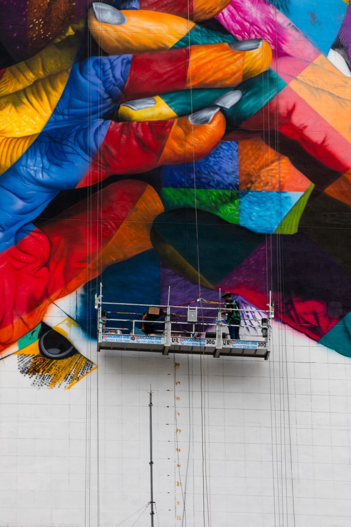Andaimes Urbe São Paulo Painel Kobra Niemeyer - Crédito: Natan Navas