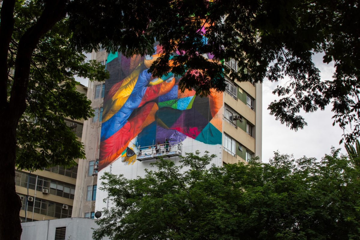 Andaimes Urbe São Paulo Painel Kobra Niemeyer