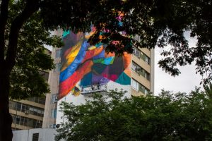 Andaimes Urbe São Paulo Painel Kobra Niemeyer